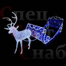 Световая уличная фигура.  "Упряжка" - фотозона Олень и сани