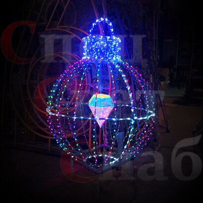 Уличная световая фигура Елочный шар "Адамант" на подставке высота 1.5м
